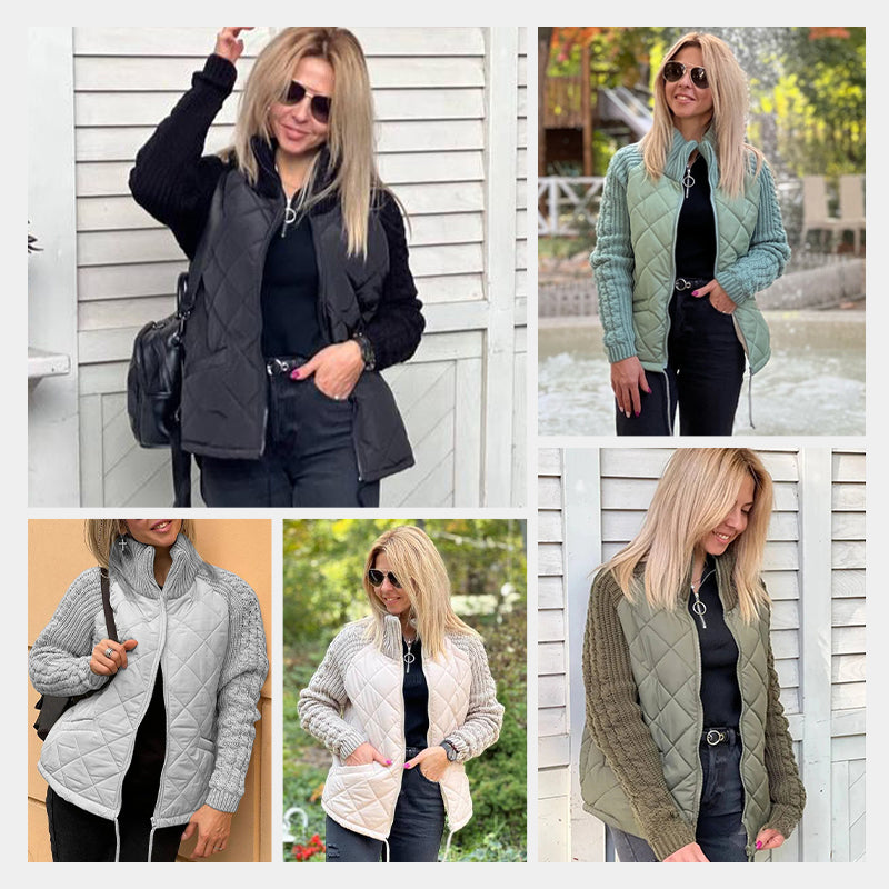 💥Last Day Sale 70% OFF🥰2026 New Women's Knit Patchwork Puffy Jacket