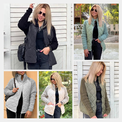 💥Last Day Sale 70% OFF🥰2026 New Women's Knit Patchwork Puffy Jacket