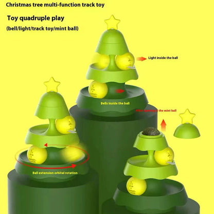 🔥Buy 2 Free Shipping✈️🎄Christmas Tree Illuminated Cat Ball track Toy