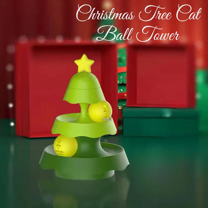 🔥Buy 2 Free Shipping✈️🎄Christmas Tree Illuminated Cat Ball track Toy