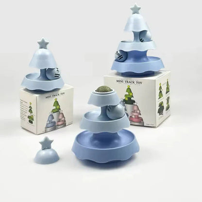 🔥Buy 2 Free Shipping✈️🎄Christmas Tree Illuminated Cat Ball track Toy