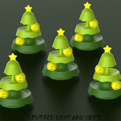 🔥Buy 2 Free Shipping✈️🎄Christmas Tree Illuminated Cat Ball track Toy