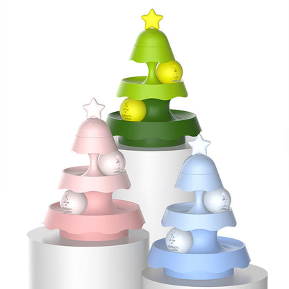 🔥Buy 2 Free Shipping✈️🎄Christmas Tree Illuminated Cat Ball track Toy