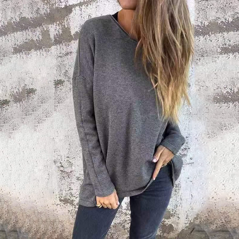 🔥Buy 2 Free Shipping✈️Women's Solid Round Neck Long Sleeve Tops