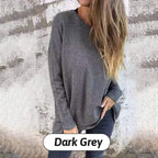 🔥Buy 2 Free Shipping✈️Women's Solid Round Neck Long Sleeve Tops