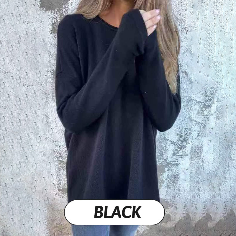 🔥Buy 2 Free Shipping✈️Women's Solid Round Neck Long Sleeve Tops