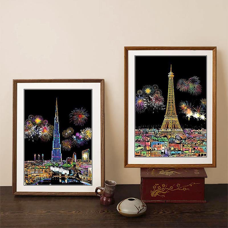 🎄Xmas Hot Sale - 49% OFF🎅4PCS Creative Scratch Paintings Set with Tool