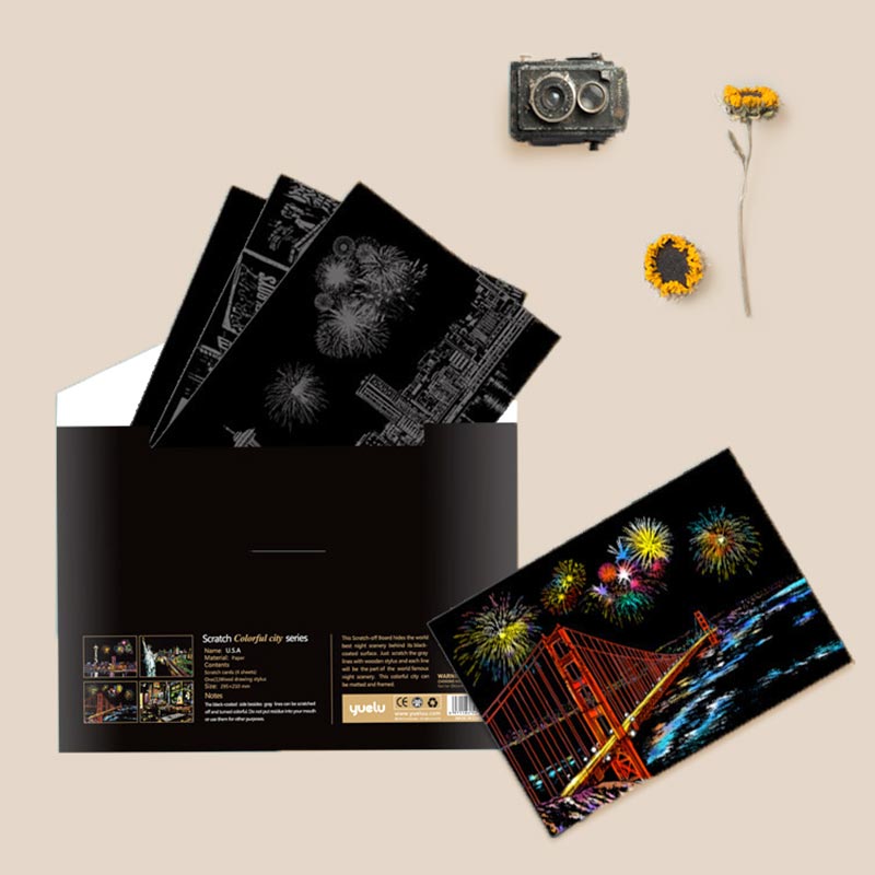 🎄Xmas Hot Sale - 49% OFF🎅4PCS Creative Scratch Paintings Set with Tool