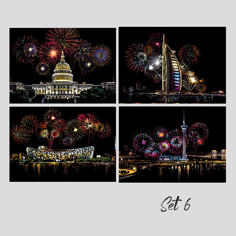 🎄Xmas Hot Sale - 49% OFF🎅4PCS Creative Scratch Paintings Set with Tool