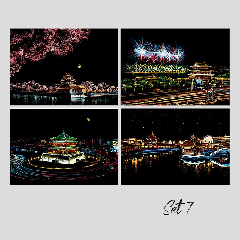 🎄Xmas Hot Sale - 49% OFF🎅4PCS Creative Scratch Paintings Set with Tool
