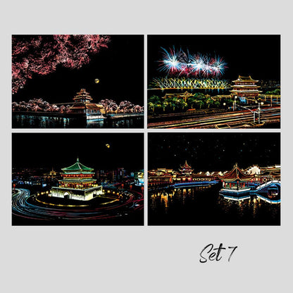 🎄Xmas Hot Sale - 49% OFF🎅4PCS Creative Scratch Paintings Set with Tool