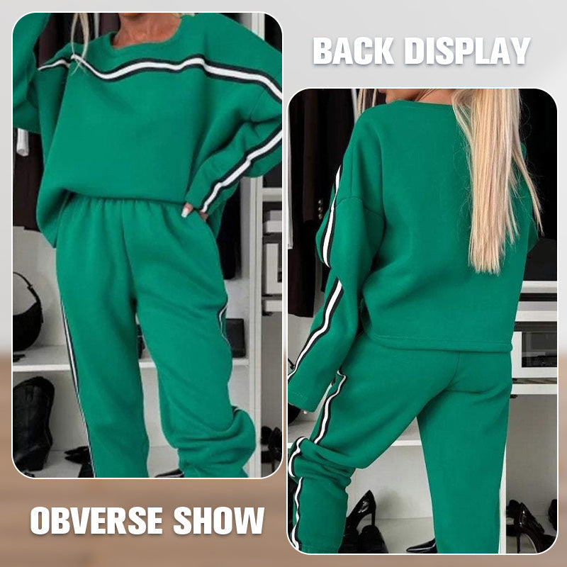 🎄Xmas Hot Sale - 49% OFF🎅Women’s Striped Tops ＆ Pants 2-Piece Set