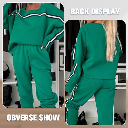 🎄Xmas Hot Sale - 49% OFF🎅Women’s Striped Tops ＆ Pants 2-Piece Set
