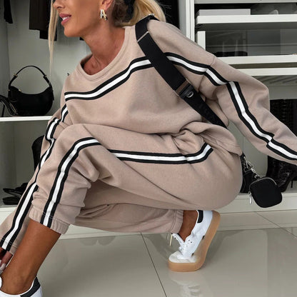 🎄Xmas Hot Sale - 49% OFF🎅Women’s Striped Tops ＆ Pants 2-Piece Set