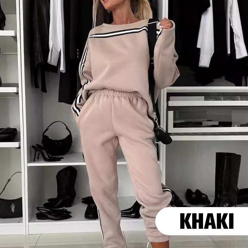 🎄Xmas Hot Sale - 49% OFF🎅Women’s Striped Tops ＆ Pants 2-Piece Set