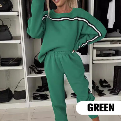 🎄Xmas Hot Sale - 49% OFF🎅Women’s Striped Tops ＆ Pants 2-Piece Set