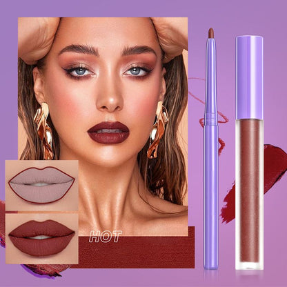 🎁Buy 1 Get 1 Free🌈Waterproof and Non-stick Matte Lipstick Gloss & Lip Liner