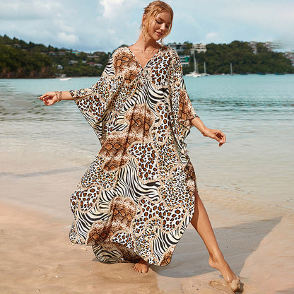 🔥Summer Hot Sale: Popular Vacation Outfits🔥 Women's Animal Print Swimsuit Cover-Up
