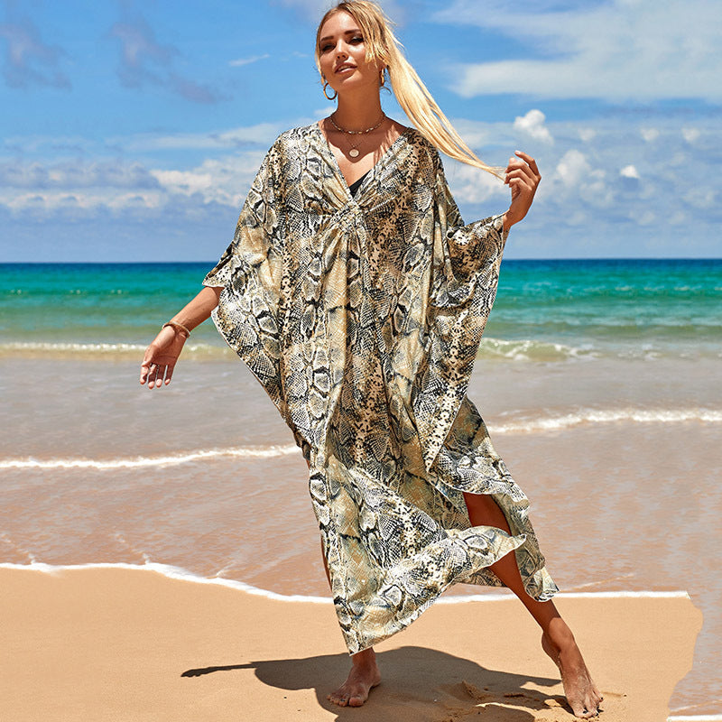 🔥Summer Hot Sale: Popular Vacation Outfits🔥 Women's Animal Print Swimsuit Cover-Up
