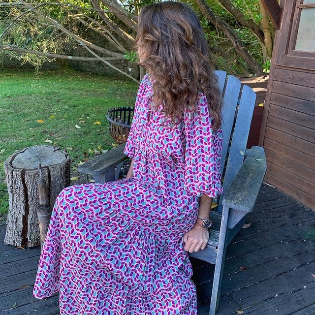 🌸Big price reduction🌸Women's Elegant Puff Sleeve Floral Boho Maxi Dress