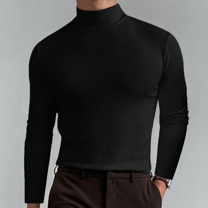 👕 60% OFF NOW!🔥 Men's High Neck Slim Fit T-Shirt - Stretchy & Breathable for Gym or Casual, Modern Style & Comfort 🏃‍♂️📦