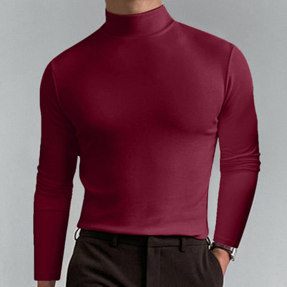 👕 60% OFF NOW!🔥 Men's High Neck Slim Fit T-Shirt - Stretchy & Breathable for Gym or Casual, Modern Style & Comfort 🏃‍♂️📦