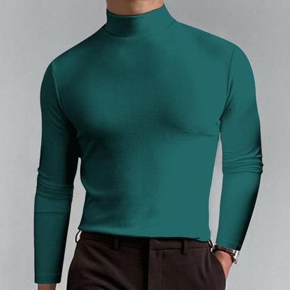 👕 60% OFF NOW!🔥 Men's High Neck Slim Fit T-Shirt - Stretchy & Breathable for Gym or Casual, Modern Style & Comfort 🏃‍♂️📦