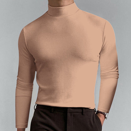 👕 60% OFF NOW!🔥 Men's High Neck Slim Fit T-Shirt - Stretchy & Breathable for Gym or Casual, Modern Style & Comfort 🏃‍♂️📦
