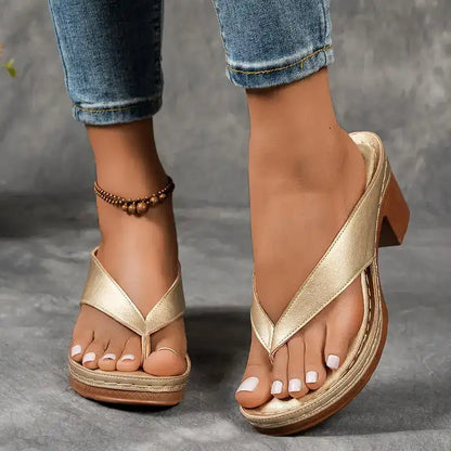 🔥Limited Sale 60% Off🔥Women’s Summer Chunky Heel Flip Flops