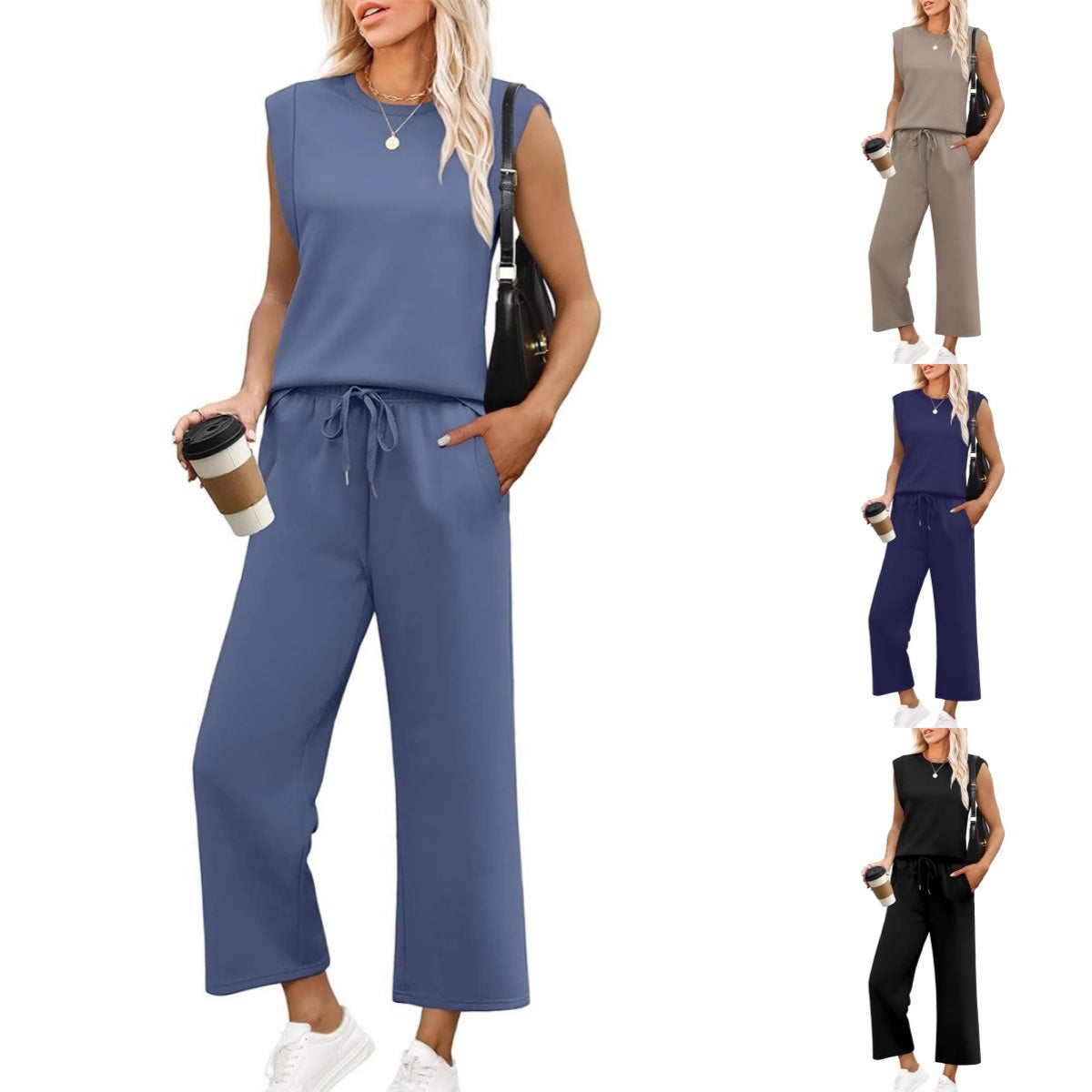 💕2026 Hot Sale  60% OFF🔥New Women's  Sleeveless Top & Wide-Leg Pants 2-Piece Set