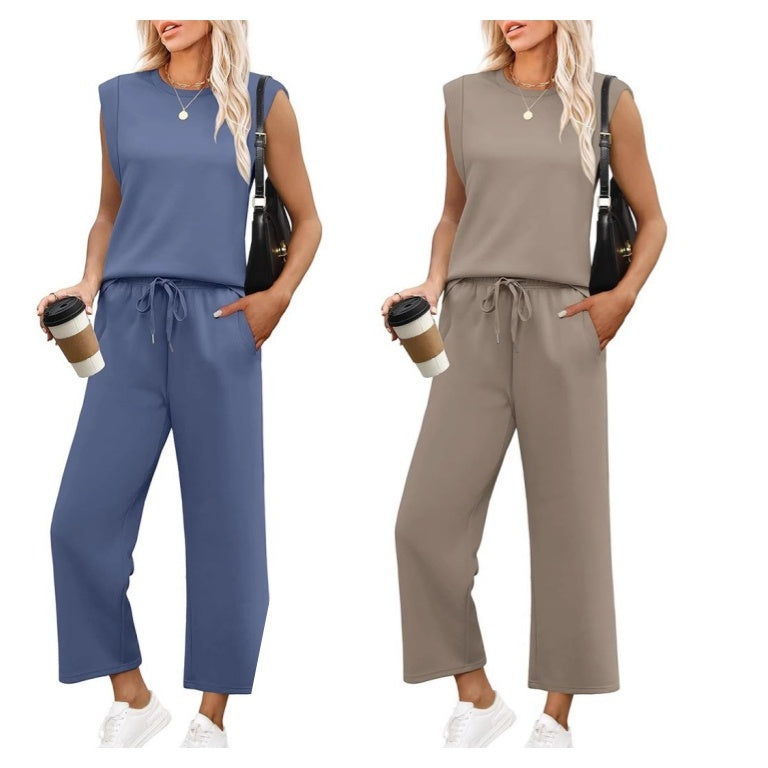 💕2026 Hot Sale  60% OFF🔥New Women's  Sleeveless Top & Wide-Leg Pants 2-Piece Set