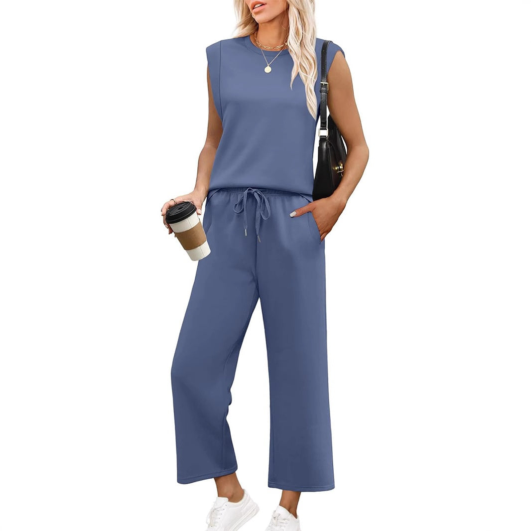 💕2026 Hot Sale  60% OFF🔥New Women's  Sleeveless Top & Wide-Leg Pants 2-Piece Set