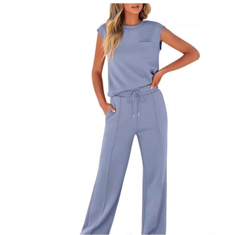 🔥Last Day Promotion 70% OFF💖Women's Casual Sleeveless Top and Drawstring Pants 2-Piece Set