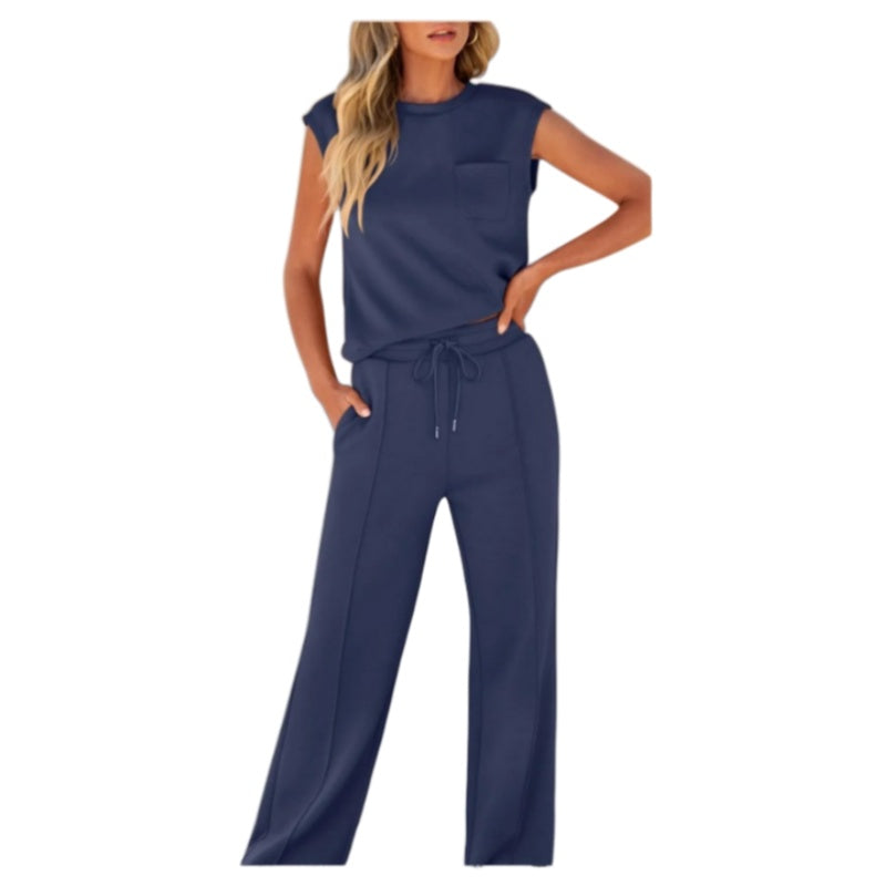 🔥Last Day Promotion 70% OFF💖Women's Casual Sleeveless Top and Drawstring Pants 2-Piece Set