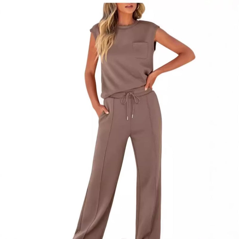 🔥Last Day Promotion 70% OFF💖Women's Casual Sleeveless Top and Drawstring Pants 2-Piece Set