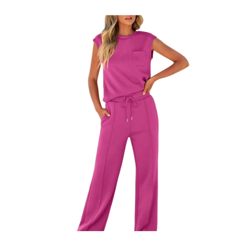 🔥Last Day Promotion 70% OFF💖Women's Casual Sleeveless Top and Drawstring Pants 2-Piece Set
