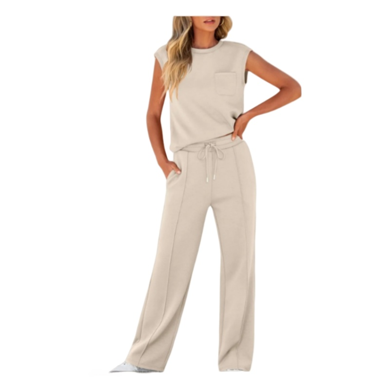 🔥Last Day Promotion 70% OFF💖Women's Casual Sleeveless Top and Drawstring Pants 2-Piece Set
