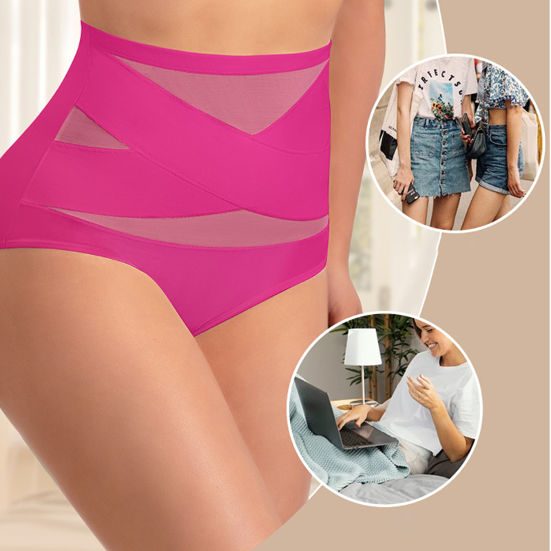💖Limited Sale 50% OFF💖Plus-Size High-Waist Cross Tummy Control Panties