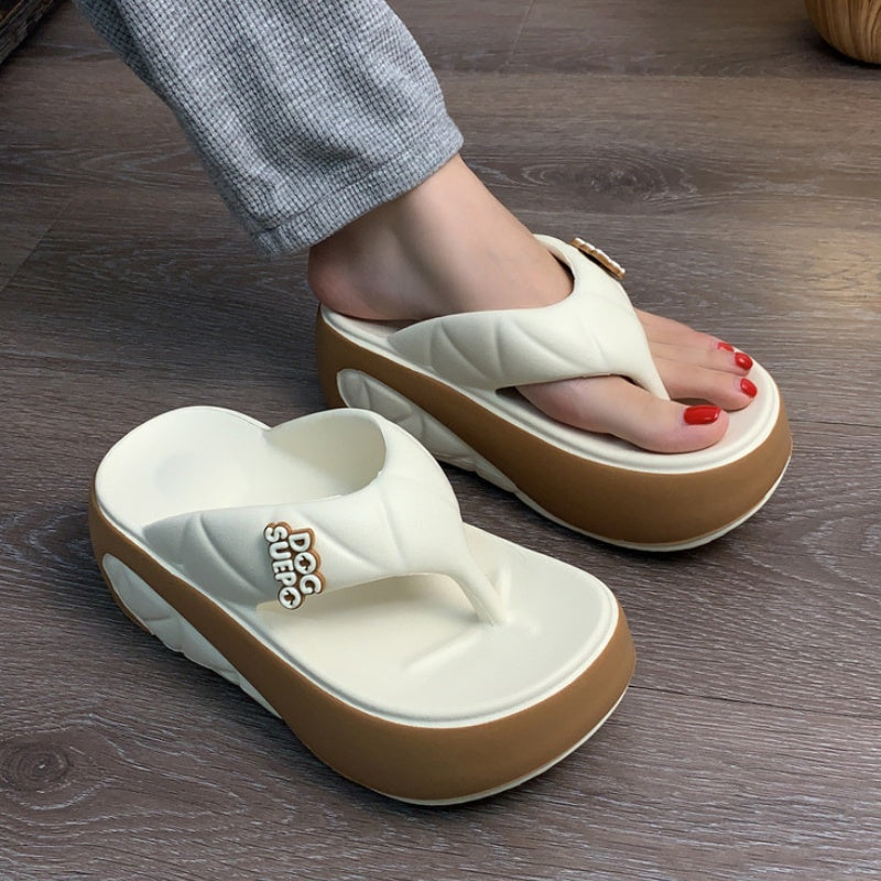 📢📢70% OFF !!!⏰Women's Summer Color-Block Soft Platform Flip Flops
