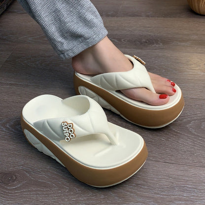 📢📢70% OFF !!!⏰Women's Summer Color-Block Soft Platform Flip Flops