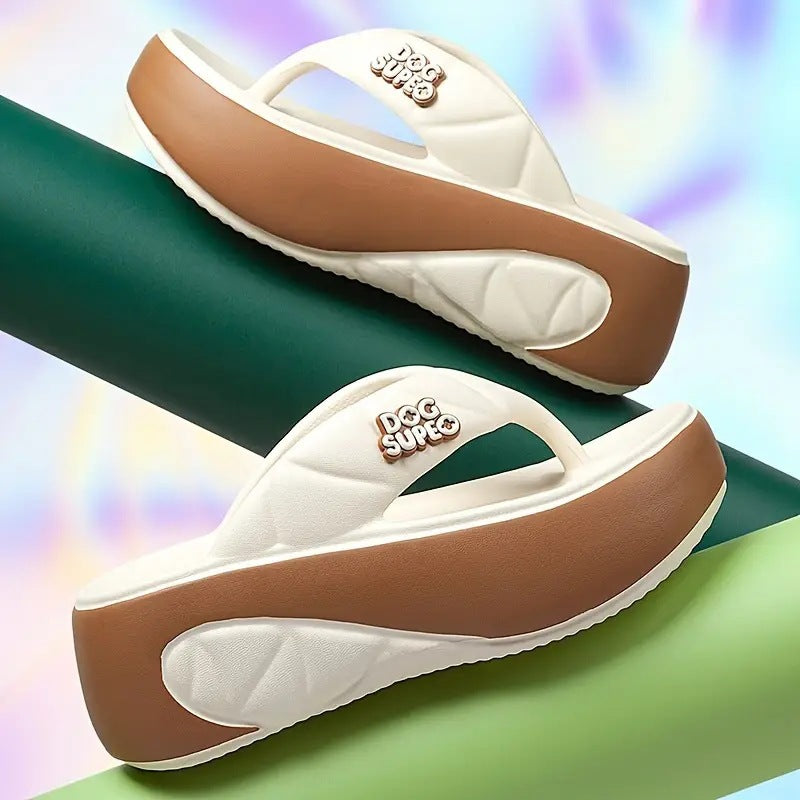 📢📢70% OFF !!!⏰Women's Summer Color-Block Soft Platform Flip Flops