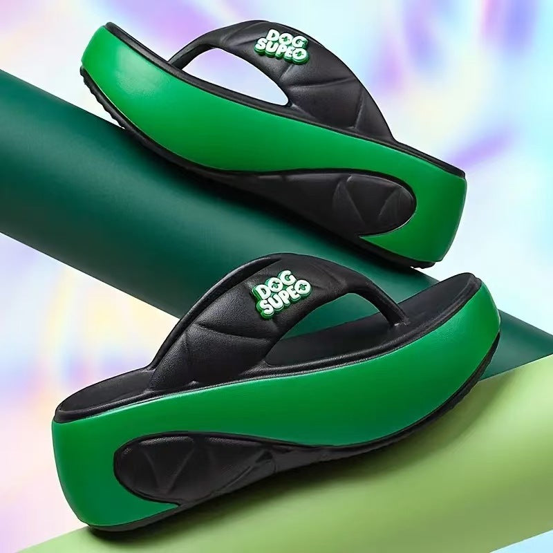 📢📢70% OFF !!!⏰Women's Summer Color-Block Soft Platform Flip Flops