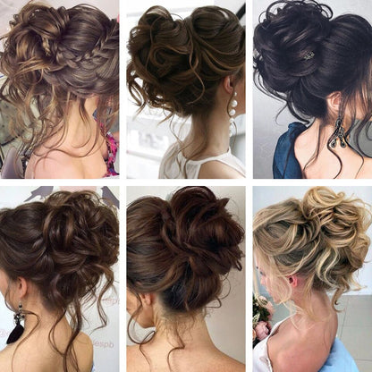 ⏳LAST DAY - BUY 1 GET 1 FREE + FREE GIFT!!🎁Messy Curly Hair Bun Scrunchie Extensions🎀