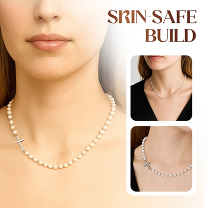💜Last Day Sale 50% OFF💜Women’s Elegant Cross Synthetic Pearl Necklace