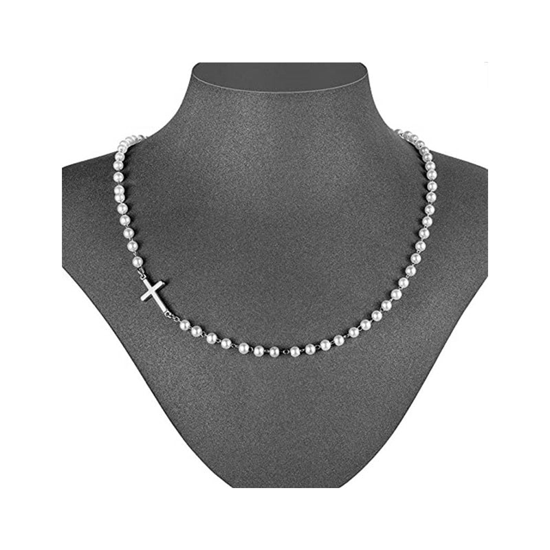 💜Last Day Sale 50% OFF💜Women’s Elegant Cross Synthetic Pearl Necklace