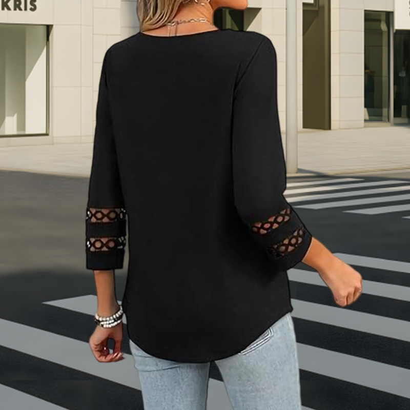 🌞Summer Sale 50% OFF🔥Women’s Solid Casual V-Neck Top with 3/4 Sleeves