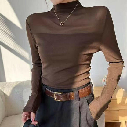 💃Last Day Sale 70% OFF🔥Women's Sparkle Mesh Sheer Long Sleeve Ruched Top