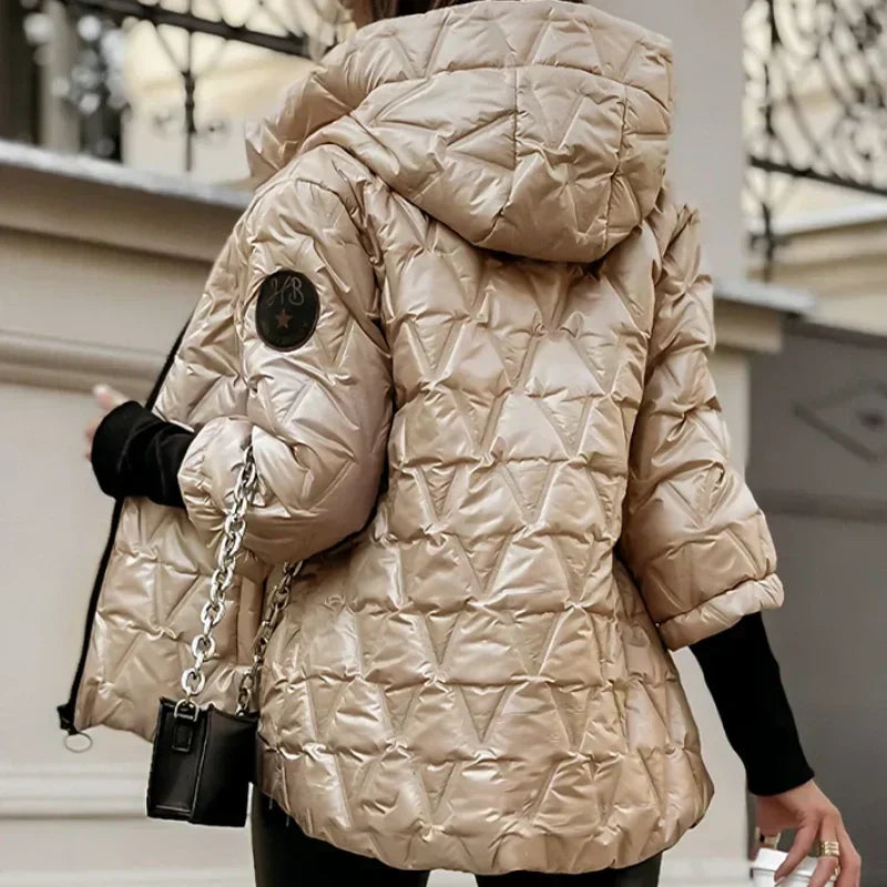 ❄️Winter Sale 50%OFF:🧥 Women's Hooded Patchwork Cotton Jacket for Autumn & Winter