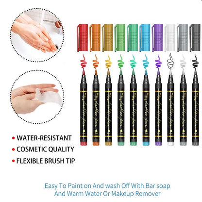 🌈Hot Sale 50% OFF🎨10-Color Temporary Tattoo Markers Set