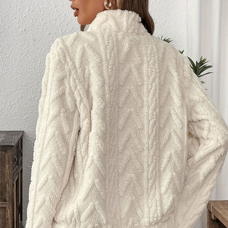 ☀️Half-Zip Fuzzy Sweatshirt 🍂 | Cloud-Soft + Roomy Pockets – Comfy Daily/Lounge